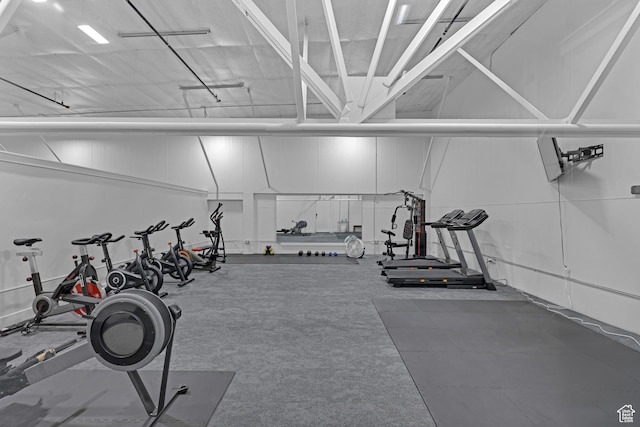 140 W 150 S Unit 22, Garden City, UT 84028 - exercise room with carpet floors and a garage