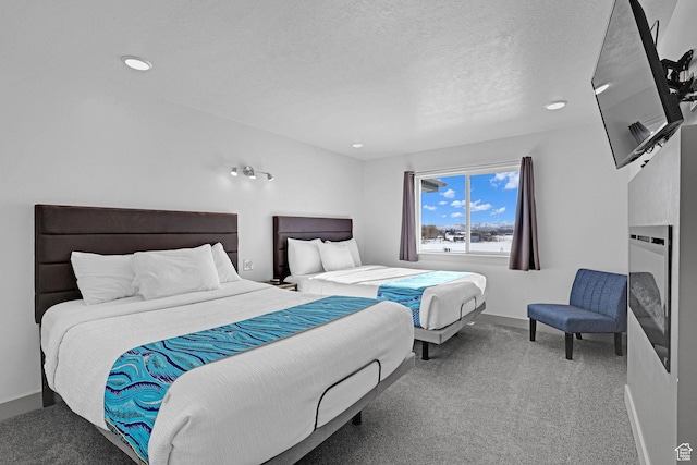 140 W 150 S Unit 22, Garden City, UT 84028 - bedroom featuring carpet floors, recessed lighting, a textured ceiling, and baseboards