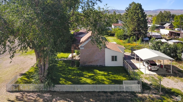 bird's eye view featuring a mountain view