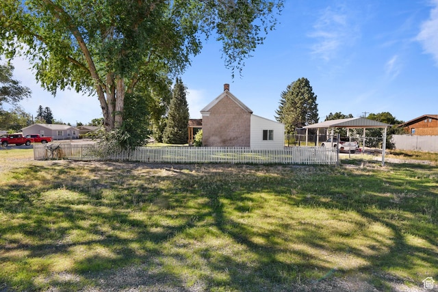 view of yard with fence