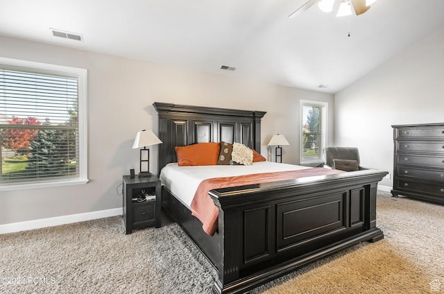 923 Ledgestone Ln, Heber City, UT 84032 - bedroom featuring visible vents, light colored carpet, baseboards, and lofted ceiling