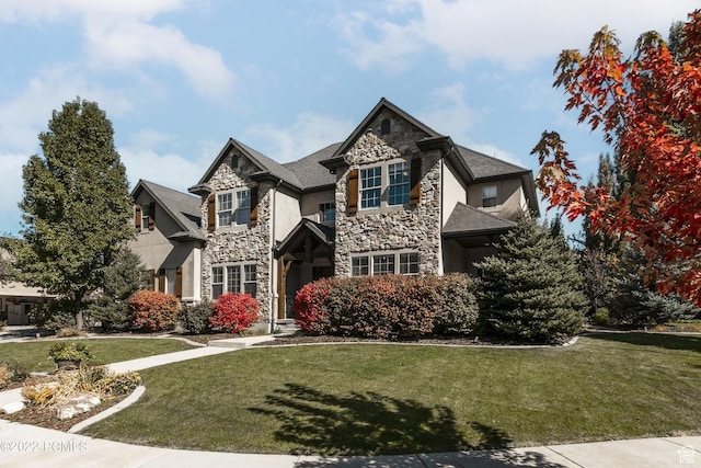 923 Ledgestone Ln, Heber City, UT 84032 - traditional-style home featuring stucco siding, stone siding, and a front lawn