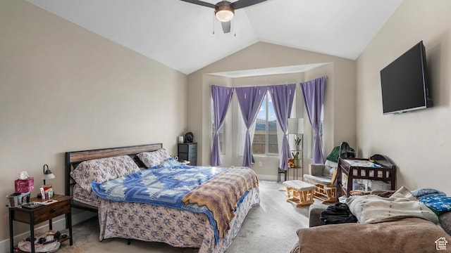 1887 N Maris St, Tooele, UT 84074 - carpeted bedroom featuring a ceiling fan and vaulted ceiling