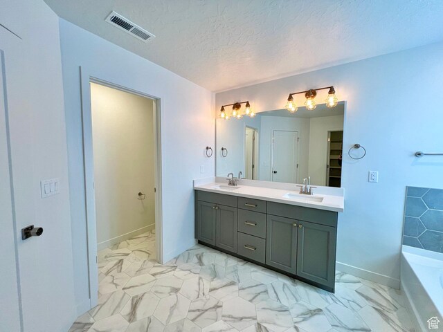6293 W Jackson Crest Way, Herriman, UT 84096 - full bath with marble finish floor, a sink, and visible vents