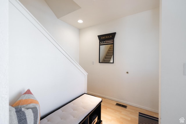 118 Davis Ct, Park City, UT 84060 - staircase featuring visible vents, baseboards, recessed lighting, and wood finished floors