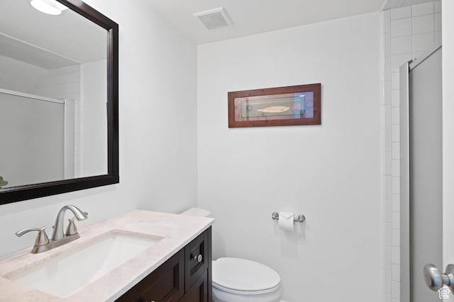 118 Davis Ct, Park City, UT 84060 - full bath featuring visible vents, toilet, a shower stall, and vanity