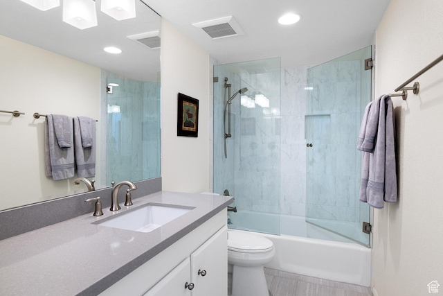 118 Davis Ct, Park City, UT 84060 - full bathroom with shower / bath combination with glass door, vanity, visible vents, and toilet