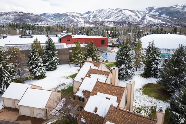 118 Davis Ct, Park City, UT 84060 - snowy aerial view featuring a mountain view