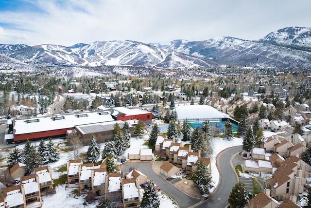 118 Davis Ct, Park City, UT 84060 - snowy aerial view with a residential view and a mountain view