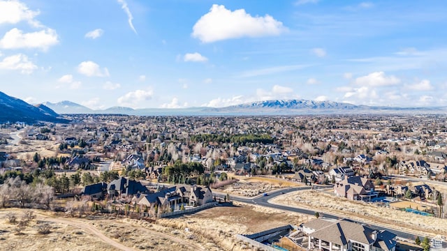 704 N Country Manor Ln, Alpine, UT 84004 - drone / aerial view featuring a mountain view and a residential view