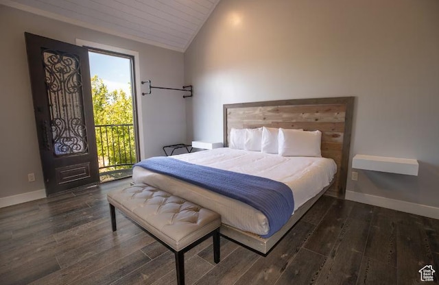 4277 W Canterbury Rd, Hurricane, UT 84737 - bedroom featuring baseboards, wood finished floors, and vaulted ceiling