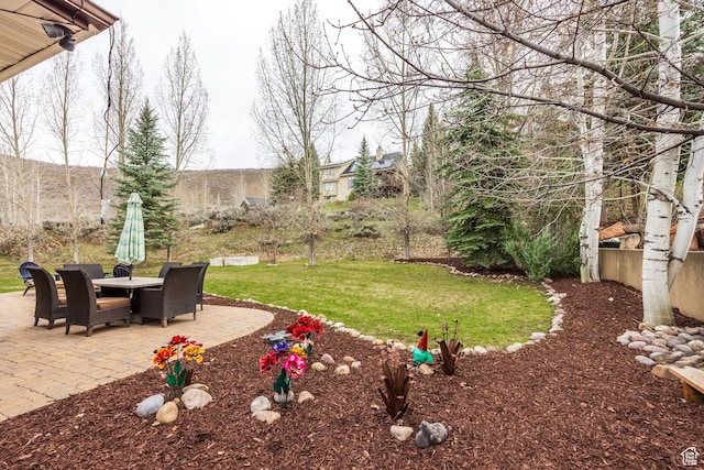 9106 N Upper Lando Ln, Park City, UT 84098 - view of green lawn featuring a patio area