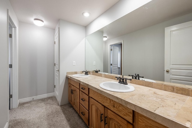 9106 N Upper Lando Ln, Park City, UT 84098 - bathroom with double vanity and baseboards