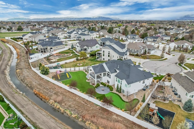 bird's eye view with a residential view
