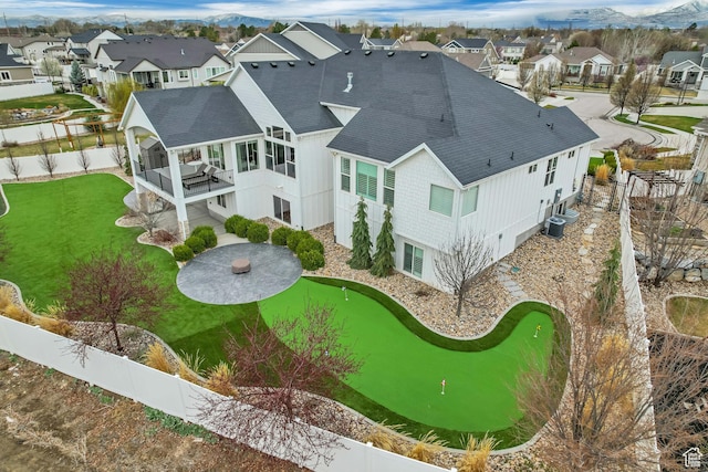 aerial view featuring a residential view