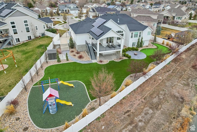 drone / aerial view featuring a residential view