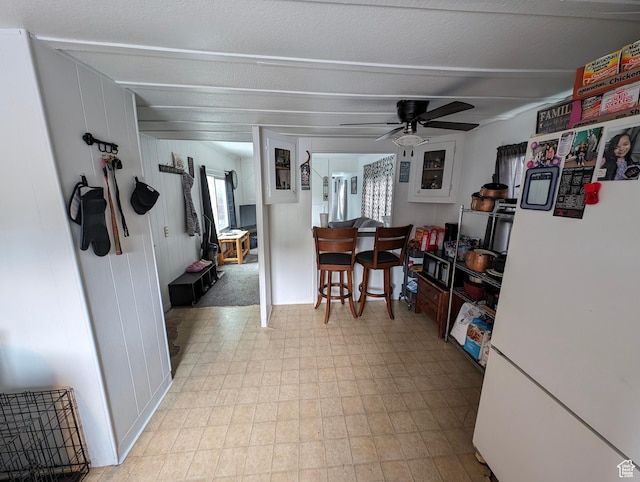 160 W 800 S, Payson, UT 84651 - interior space featuring ceiling fan, freestanding refrigerator, and light floors