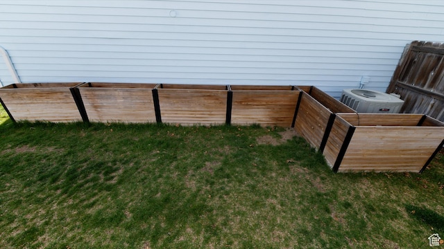 view of yard featuring central AC