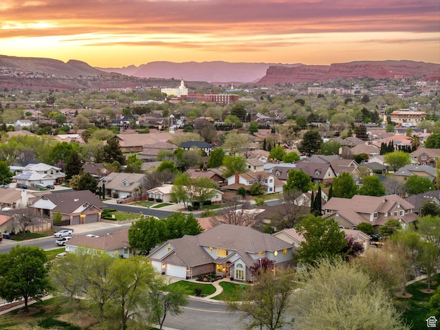 827 E 1070 S, St George, UT 84790 - aerial view at dusk with a residential view and a mountain view