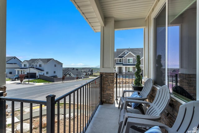 balcony with a residential view