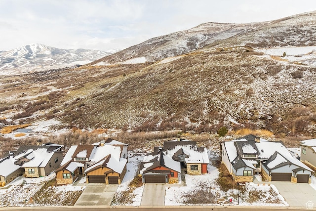 12709 N Belaview Way, Hideout, UT 84036 - snowy aerial view with a residential view and a mountain view