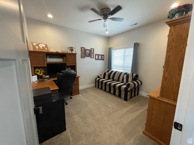 3525 S Sweetwater Pkwy, Garden City, UT 84028 - office space with a ceiling fan, light colored carpet, and recessed lighting