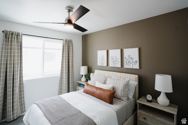 bedroom featuring a ceiling fan