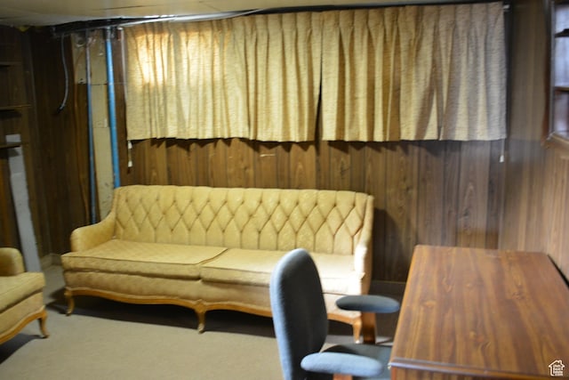 418 N 9th St, Montpelier, ID 83254 - living area with carpet flooring and wooden walls