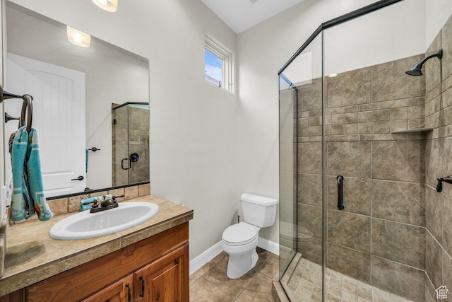 2090 N Tuweap Dr Unit 2, St George, UT 84770 - full bath featuring a shower stall, vanity, toilet, tile patterned floors, and baseboards