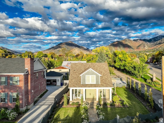 exterior space with a mountain view