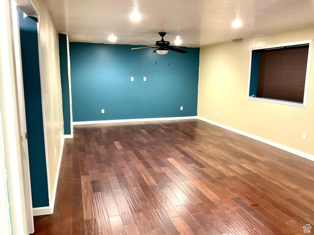 2461 N 2710 W, Clinton, UT 84015 - empty room featuring a ceiling fan, wood finished floors, and baseboards