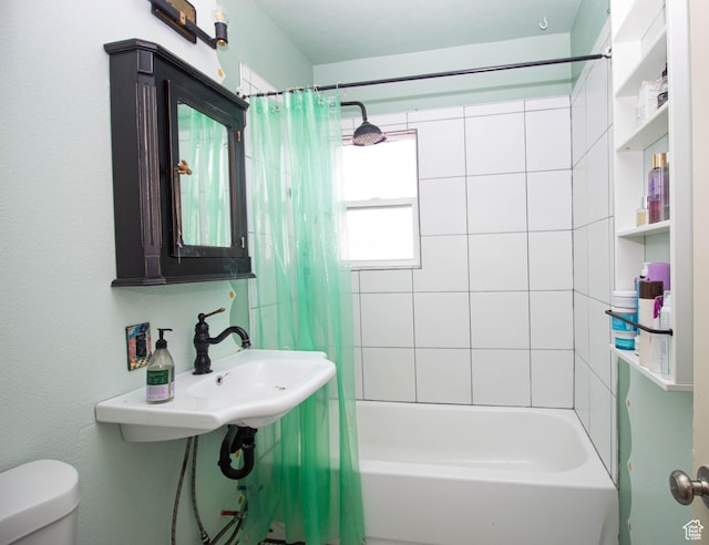 180 E Southgate Ave S, Salt Lake City, UT 84115 - bathroom featuring toilet and shower / bathtub combination with curtain