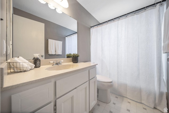 full bath with toilet and vanity