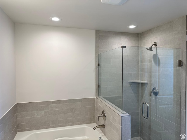 451 W Glenview Loop, Heber City, UT 84032 - bathroom with a shower stall, recessed lighting, and a bath