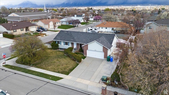 drone / aerial view with a residential view