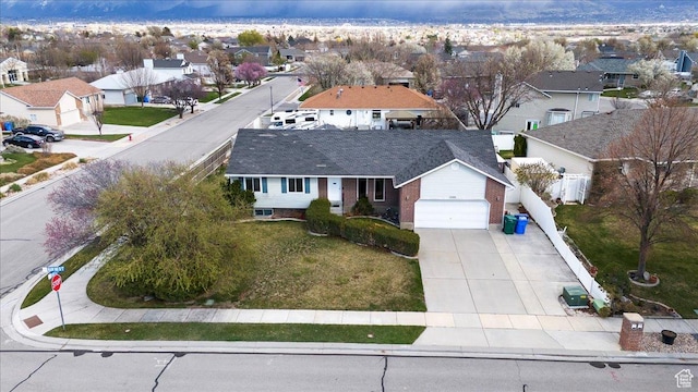 drone / aerial view with a residential view