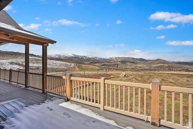 deck featuring a mountain view