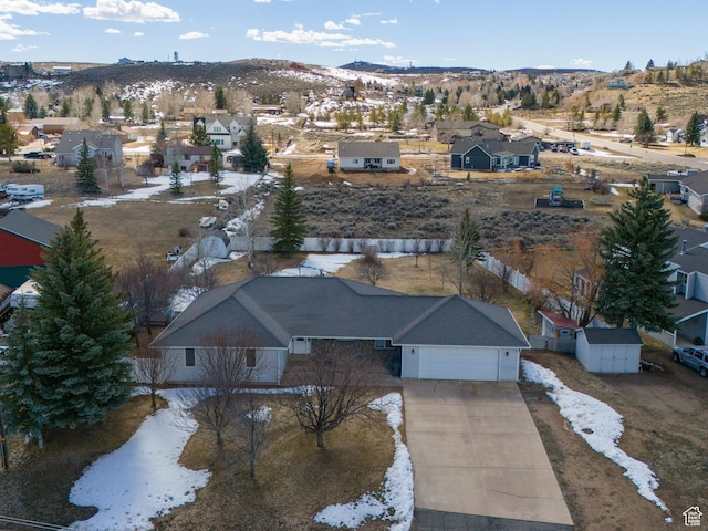 149 Toponce Dr, Evanston, WY 82930 - bird's eye view with a residential view and a mountain view