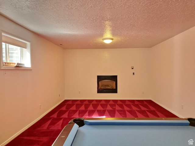 149 Toponce Dr, Evanston, WY 82930 - workout room featuring baseboards, a textured ceiling, carpet, and a fireplace