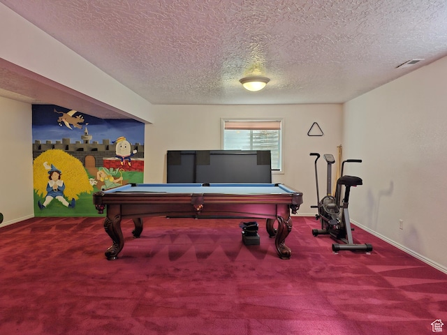 149 Toponce Dr, Evanston, WY 82930 - recreation room with pool table, visible vents, baseboards, and carpet floors