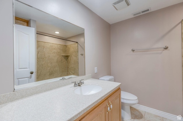 1278 E 530 N, American Fork, UT 84003 - bathroom with tile patterned floors, visible vents, walk in shower, and toilet