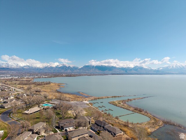 32 E Redwing Ct, Saratoga Springs, UT 84045 - drone / aerial view with a water and mountain view and a residential view