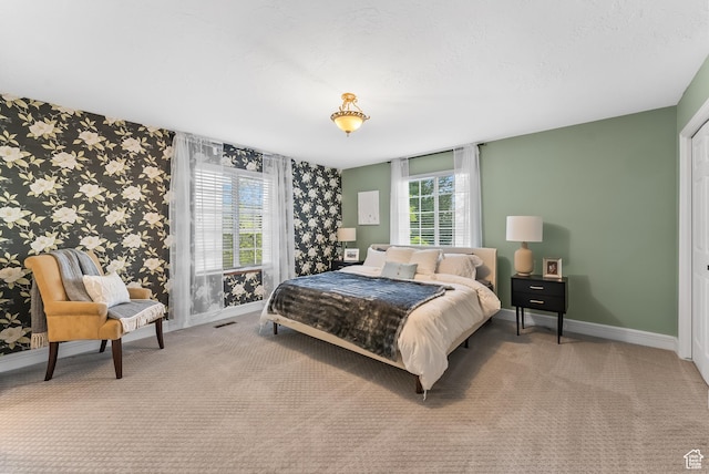 3338 E Creek Rd, Cottonwood Heights, UT 84121 - bedroom with wallpapered walls and carpet floors
