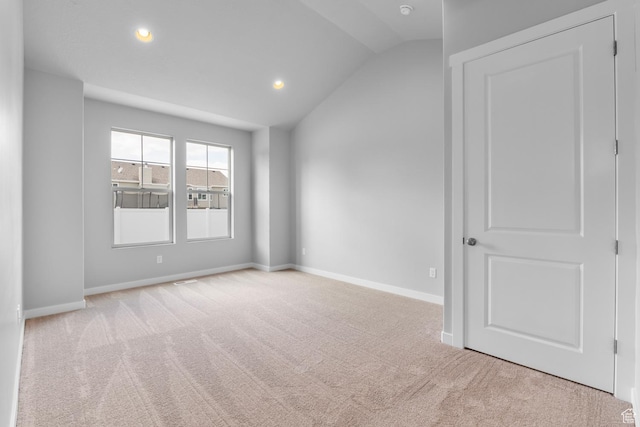11888 S Golden Pine Ln, Riverton, UT 84065 - carpeted spare room with baseboards, recessed lighting, and lofted ceiling