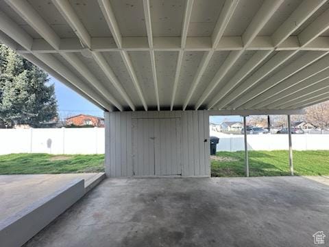 view of patio / terrace featuring fence