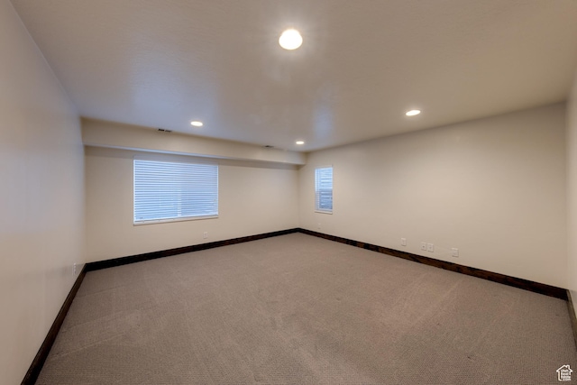 284 W Mcgill Blvd, Moab, UT 84532 - spare room featuring baseboards, recessed lighting, and carpet flooring