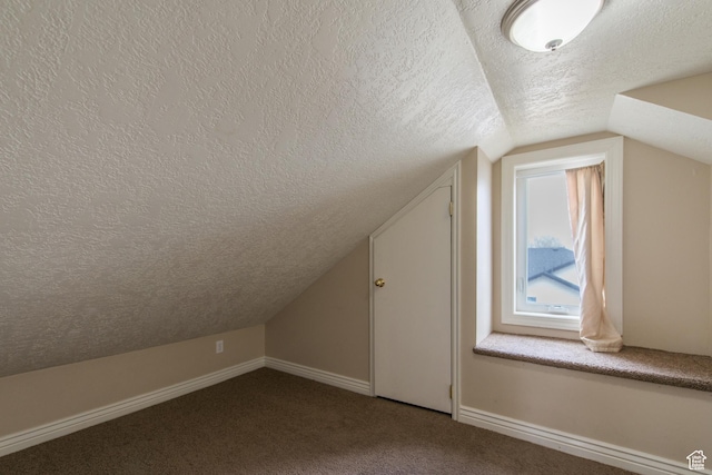 485 N 400 W, Tremonton, UT 84337 - bonus room featuring a textured ceiling, baseboards, vaulted ceiling, and carpet floors