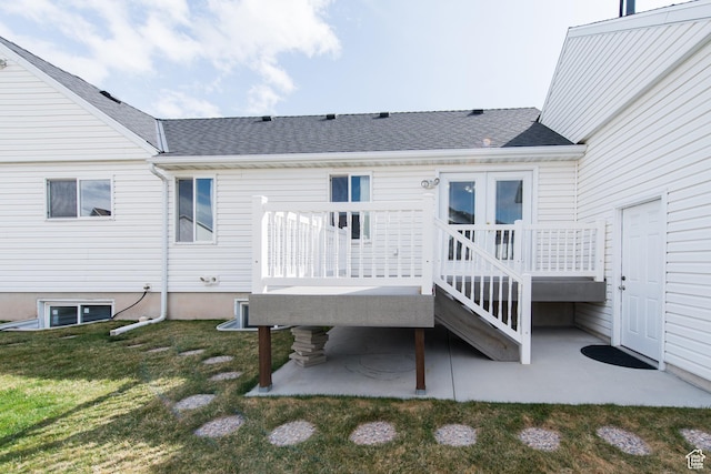 485 N 400 W, Tremonton, UT 84337 - rear view of property with a yard, a deck, a patio area, and a shingled roof