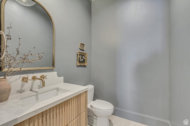 70 E Deer Meadow Ct, Woodland Hills, UT 84653 - bathroom with toilet, vanity, and baseboards