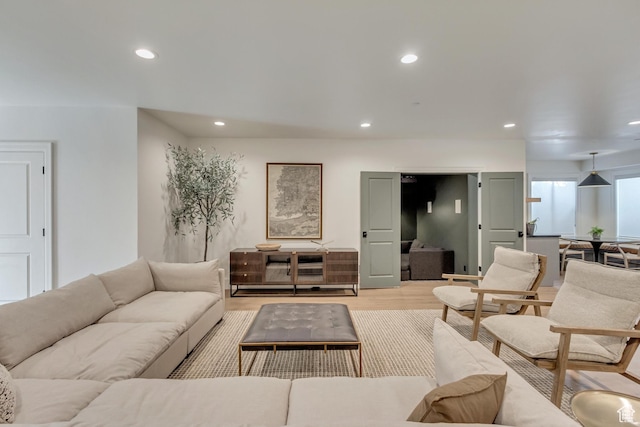 70 E Deer Meadow Ct, Woodland Hills, UT 84653 - living area featuring recessed lighting and light wood-style flooring
